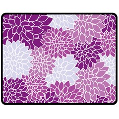 Floral Purple Double Sided Fleece Blanket (medium) 