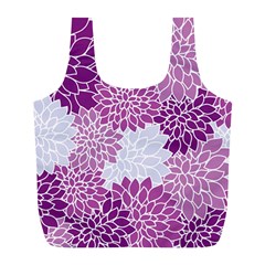 Floral Purple Full Print Recycle Bag (l)