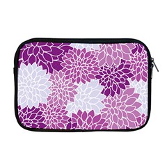 Floral Purple Apple Macbook Pro 17  Zipper Case