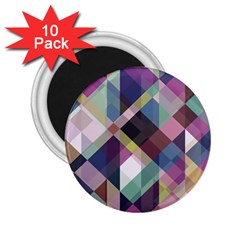 Geometric Blue Violet Pink 2.25  Magnets (10 pack) 