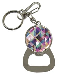 Geometric Blue Violet Pink Bottle Opener Key Chain