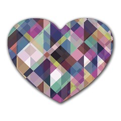 Geometric Blue Violet Pink Heart Mousepads