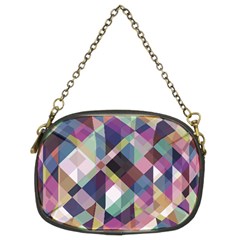 Geometric Blue Violet Pink Chain Purse (Two Sides)