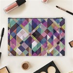 Geometric Blue Violet Pink Cosmetic Bag (Large) Back