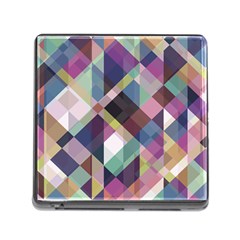 Geometric Blue Violet Pink Memory Card Reader (Square 5 Slot)