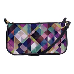 Geometric Blue Violet Pink Shoulder Clutch Bag