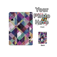 Geometric Blue Violet Pink Playing Cards Double Sided (Mini)