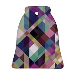 Geometric Blue Violet Pink Bell Ornament (Two Sides)