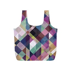 Geometric Blue Violet Pink Full Print Recycle Bag (S)