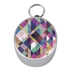 Geometric Blue Violet Pink Mini Silver Compasses