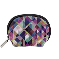 Geometric Blue Violet Pink Accessory Pouch (Small)