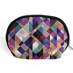 Geometric Blue Violet Pink Accessory Pouch (Medium) Front