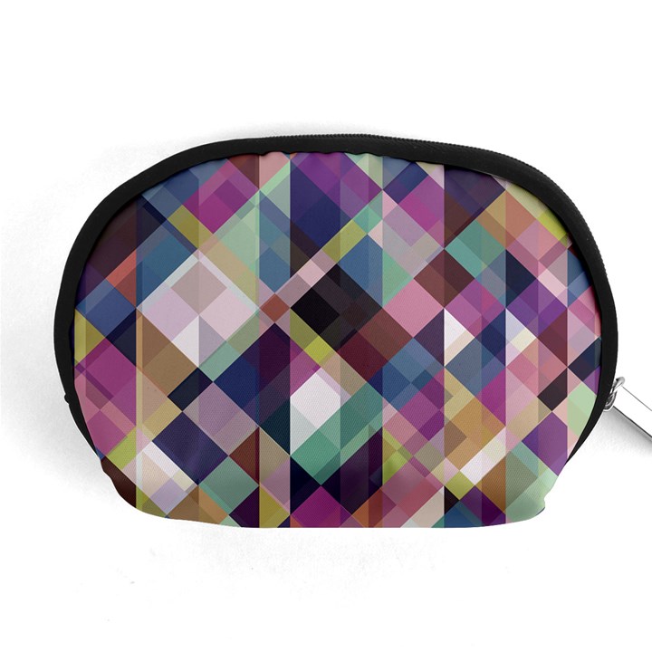 Geometric Blue Violet Pink Accessory Pouch (Medium)