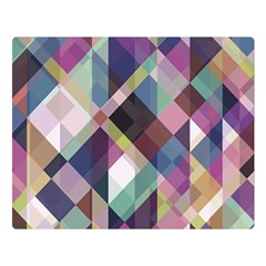 Geometric Blue Violet Pink Double Sided Flano Blanket (Large) 