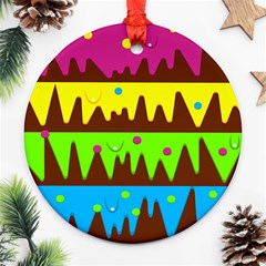 Illustration Abstract Graphic Rainbow Ornament (round) by HermanTelo