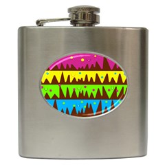 Illustration Abstract Graphic Rainbow Hip Flask (6 Oz) by HermanTelo