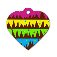 Illustration Abstract Graphic Rainbow Dog Tag Heart (one Side) by HermanTelo