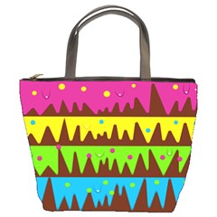 Illustration Abstract Graphic Rainbow Bucket Bag