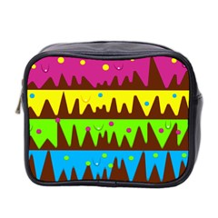 Illustration Abstract Graphic Rainbow Mini Toiletries Bag (two Sides)