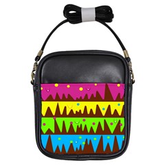 Illustration Abstract Graphic Rainbow Girls Sling Bag