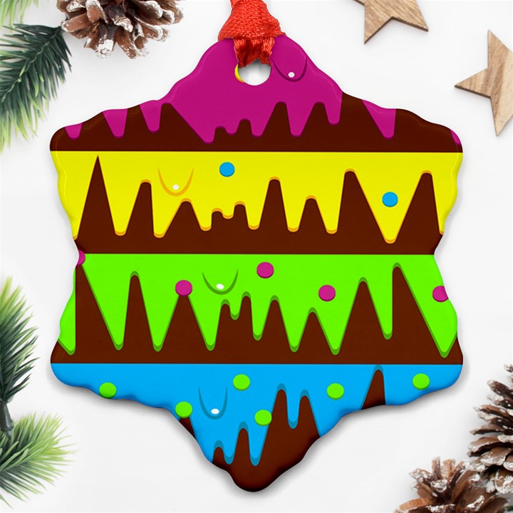 Illustration Abstract Graphic Rainbow Ornament (Snowflake)