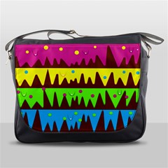 Illustration Abstract Graphic Rainbow Messenger Bag by HermanTelo