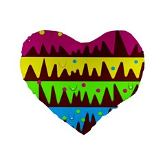 Illustration Abstract Graphic Rainbow Standard 16  Premium Heart Shape Cushions