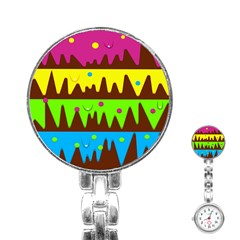 Illustration Abstract Graphic Rainbow Stainless Steel Nurses Watch by HermanTelo