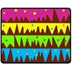 Illustration Abstract Graphic Rainbow Double Sided Fleece Blanket (medium) 