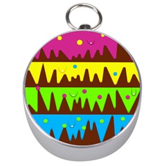 Illustration Abstract Graphic Rainbow Silver Compasses by HermanTelo