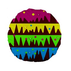 Illustration Abstract Graphic Rainbow Standard 15  Premium Flano Round Cushions