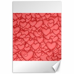 Hearts Love Valentine Canvas 12  X 18 