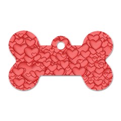 Hearts Love Valentine Dog Tag Bone (one Side)