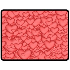 Hearts Love Valentine Fleece Blanket (large)  by HermanTelo