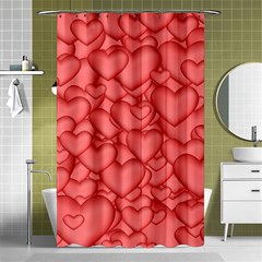 Hearts Love Valentine Shower Curtain 48  X 72  (small) 