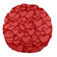 Hearts Love Valentine Large 18  Premium Round Cushions