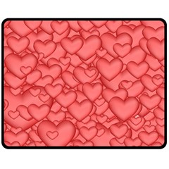 Hearts Love Valentine Double Sided Fleece Blanket (medium) 