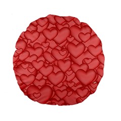 Hearts Love Valentine Standard 15  Premium Flano Round Cushions