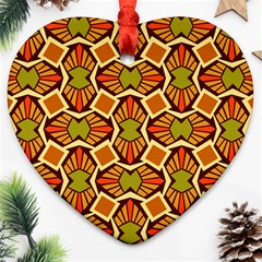 Geometry Shape Retro Heart Ornament (two Sides)