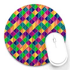 Geometric Triangle Round Mousepads by HermanTelo