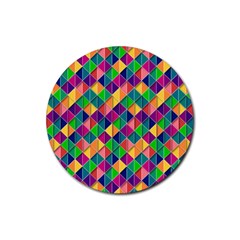 Geometric Triangle Rubber Coaster (round)  by HermanTelo