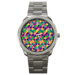 Geometric Triangle Sport Metal Watch by HermanTelo