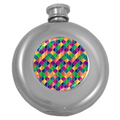 Geometric Triangle Round Hip Flask (5 Oz) by HermanTelo