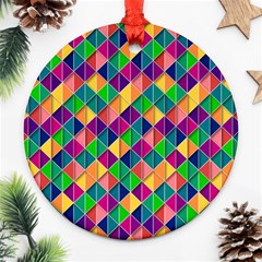 Geometric Triangle Round Ornament (two Sides)