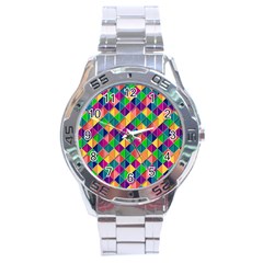 Geometric Triangle Stainless Steel Analogue Watch