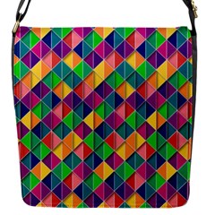 Geometric Triangle Flap Closure Messenger Bag (s)