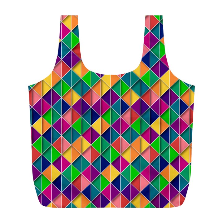 Geometric Triangle Full Print Recycle Bag (L)