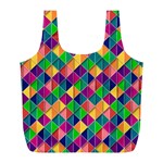 Geometric Triangle Full Print Recycle Bag (L) Back