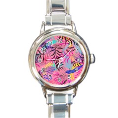 Illustration Reason Leaves Round Italian Charm Watch by HermanTelo