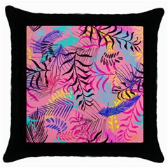 Illustration Reason Leaves Throw Pillow Case (black) by HermanTelo